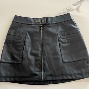 Free People Leather Moto Skirt